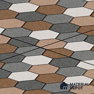 Budget Friendly Hexagonal Look Value for Money Parking Dim Grey Floor Tile 16 x 16 inch | TL 00588 | Vitrified Matte Finish Tile - 12 mm | Suitable For Parking, Outdoor, Balcony & Terrace | Pattern Alignment May Vary | 2-3 mm Spacer is Mandatory