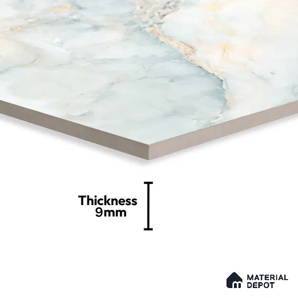 Marble Floor & Wall Tile TL 02177 Dior Blue 4 ft x 2 ft Prima Glossy Finish Vitrified Tile - 9 mm (Random 3)