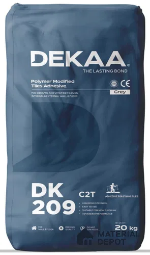 DK 209 Grey For Ceramic and Vitrified Tiles On Internal & External Wall & Floor | 20 Kg