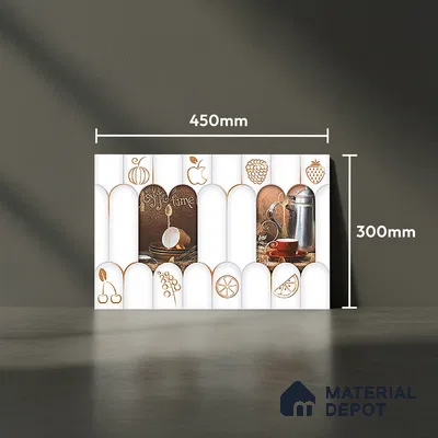 TL 00626 B Highlighter 1 Egg White & Brown 12 x 18 inch Glossy Finish 3D High Definition Digital Subway Ceramic Wall Tile - 6 mm