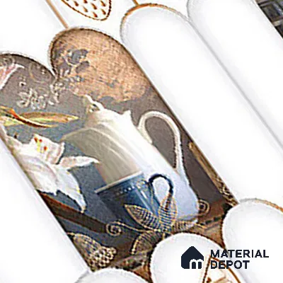 TL 00626 C Highlighter 2 Cool White & Brown 12 x 18 inch Glossy Finish 3D High Definition Digital Subway Ceramic Wall Tile - 6 mm