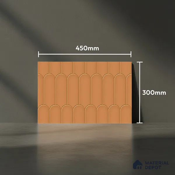 TL 00626 F Dark Yellow 12 x 18 inch Glossy Finish 3D High Definition Digital Subway Ceramic Wall Tile - 6 mm