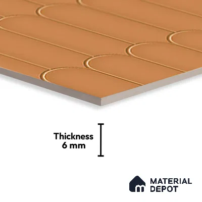 TL 00626 F Dark Yellow 12 x 18 inch Glossy Finish 3D High Definition Digital Subway Ceramic Wall Tile - 6 mm