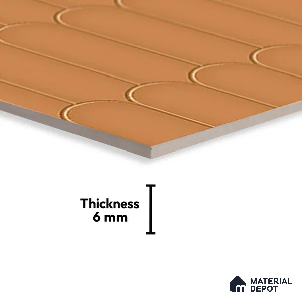 TL 00626 F Dark Yellow 12 x 18 inch Glossy Finish 3D High Definition Digital Subway Ceramic Wall Tile - 6 mm