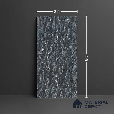 Double Charge Floor & Wall Tile TL 00438 Dualcore Tint Black 4 ft x 2 ft Vitrified Glossy Finish - 9 mm | Suitable for Bedroom, Living Room, Office & Bathroom Wall