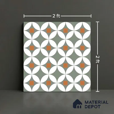 Moroccan Wall & Floor Tile TL 00909 Drift 2 ft x 2 ft Matte Finish Vitrified Tile - 9 mm | Please Expect a Slight Variation of Pattern | Suitable For Kitchen, Foyer, Dining Area | Random Designs