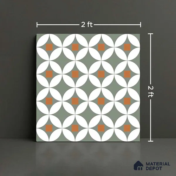 Moroccan Wall & Floor Tile TL 00909 Drift 2 ft x 2 ft Matte Finish Vitrified Tile - 9 mm | Please Expect a Slight Variation of Pattern | Suitable For Kitchen, Foyer, Dining Area | Random Designs