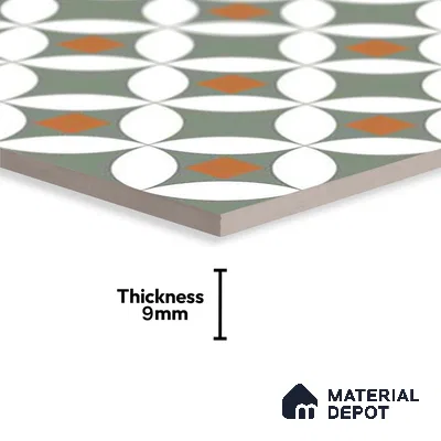 Moroccan Wall & Floor Tile TL 00909 Drift 2 ft x 2 ft Matte Finish Vitrified Tile - 9 mm | Please Expect a Slight Variation of Pattern | Suitable For Kitchen, Foyer, Dining Area | Random Designs