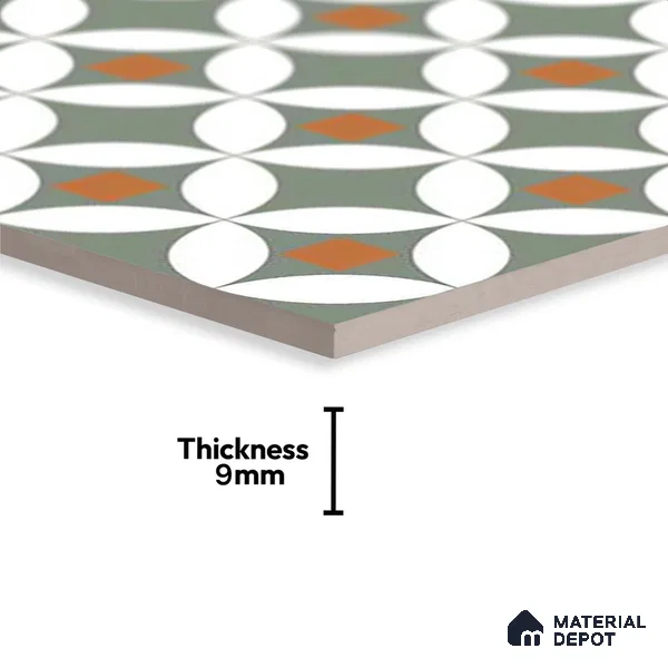 Moroccan Wall & Floor Tile TL 00909 Drift 2 ft x 2 ft Matte Finish Vitrified Tile - 9 mm | Please Expect a Slight Variation of Pattern | Suitable For Kitchen, Foyer, Dining Area | Random Designs