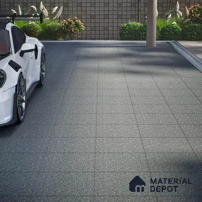 Parking Floor Tile TL 07569 Driftmetal | 16 x 16 inch | Anti Skid Matte Finish Heavy Duty Vitrified Tile - 12 mm | Suitable For High Traffic Areas, Bathroom, Balcony | Pattern Alignment May Vary | 2-3 mm Spacer is Mandatory