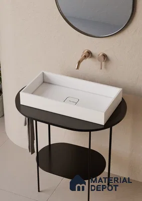 Durres Solid White Translucent Basin BS 00234 495 x 300 mm Artificial Stone Acrylic Body Stain Free Designer Basin - 130 mm | Suitable For Bathroom, Vanity & Utility Areas