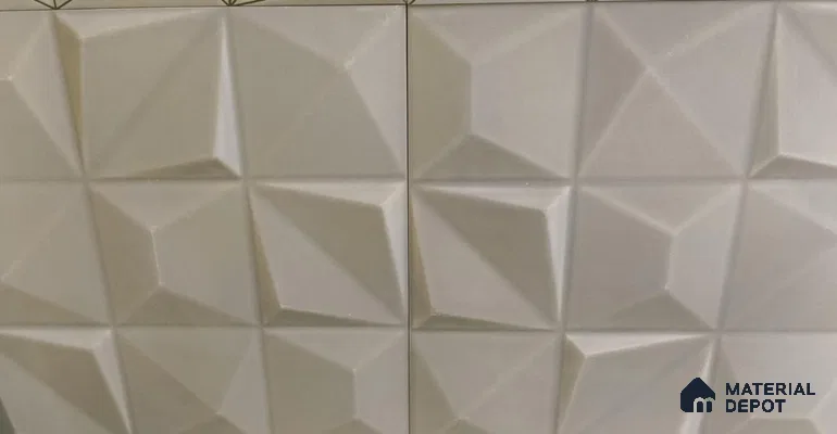 3D Wall Tile TL 01458 B Dusk Grey 300 x 300 mm Ceramic Glazed Matte Finish Tile - 9 mm