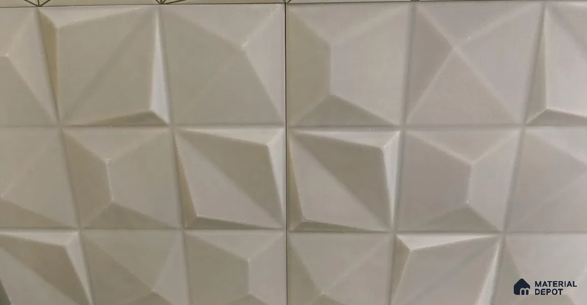 3D Wall Tile TL 01458 B Dusk Grey 300 x 300 mm Ceramic Glazed Matte Finish Tile - 9 mm