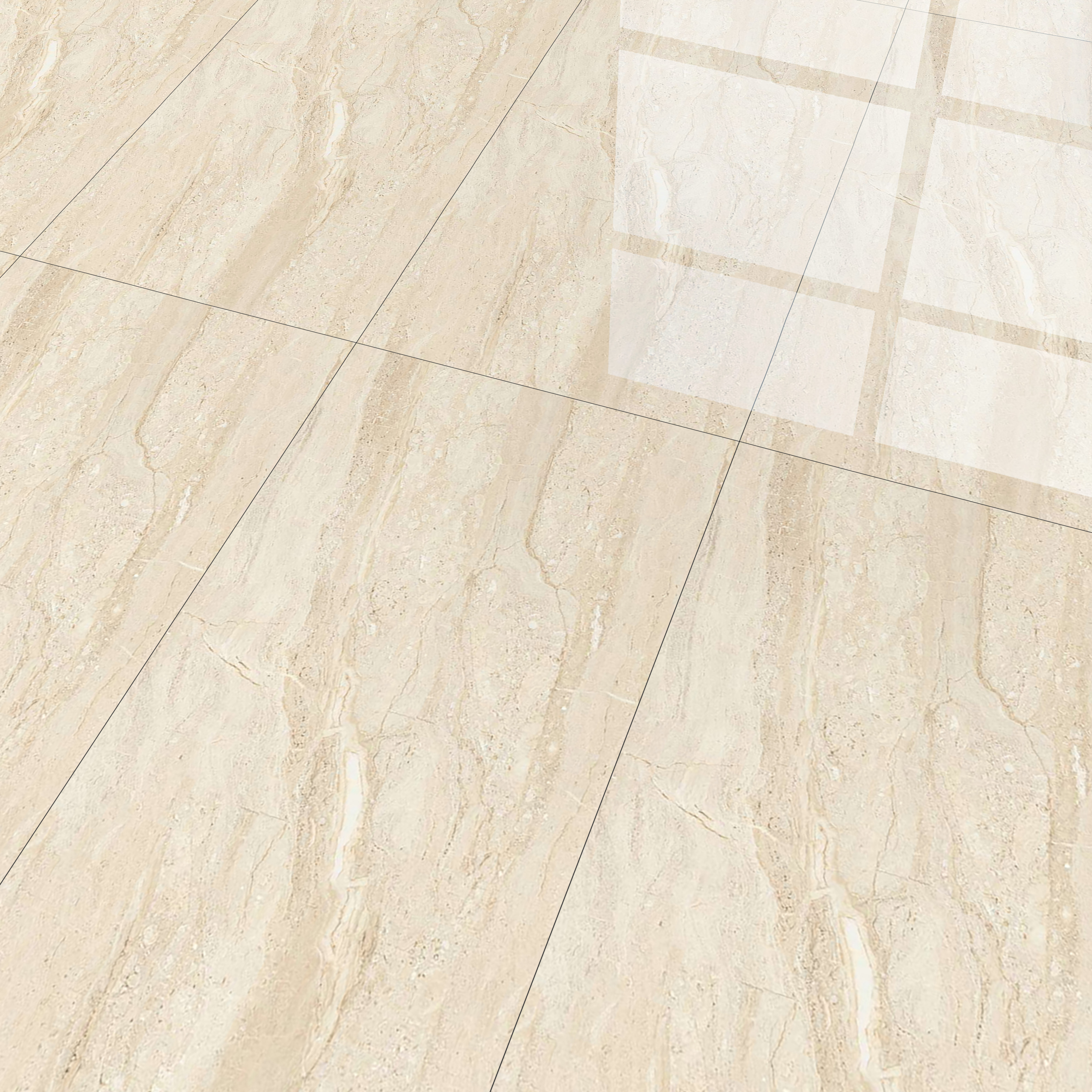 Marble Floor & Wall Tile TL 02204 Dyna Beige 4 ft x 2 ft Glossy Finish Vitrified Tile - 9 mm (Random 5) (Sample)