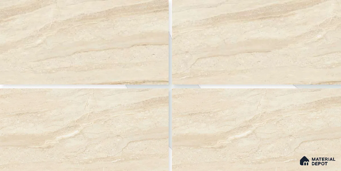 Marble Floor & Wall Tile TL 02204 Dyna Beige 4 ft x 2 ft Glossy Finish Vitrified Tile - 9 mm (Random 5) (Sample)