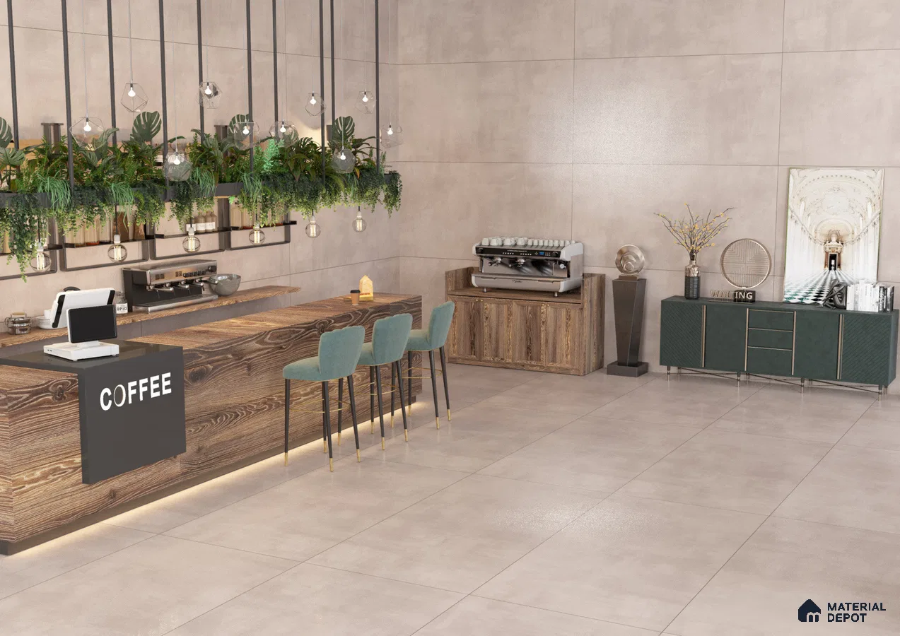 Cozy Coffee Shop with Nature-Inspired Theme | Material Depot