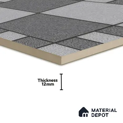 Budget Friendly Stone Look Value for Money Parking  Floor Tile 16 x 16 inch | TL 00658 B | Vitrified Matte Finish Tile - 12 mm | Suitable For Parking, Outdoor, Balcony & Terrace | Pattern Alignment May Vary | 2-3 mm Spacer is Mandatory