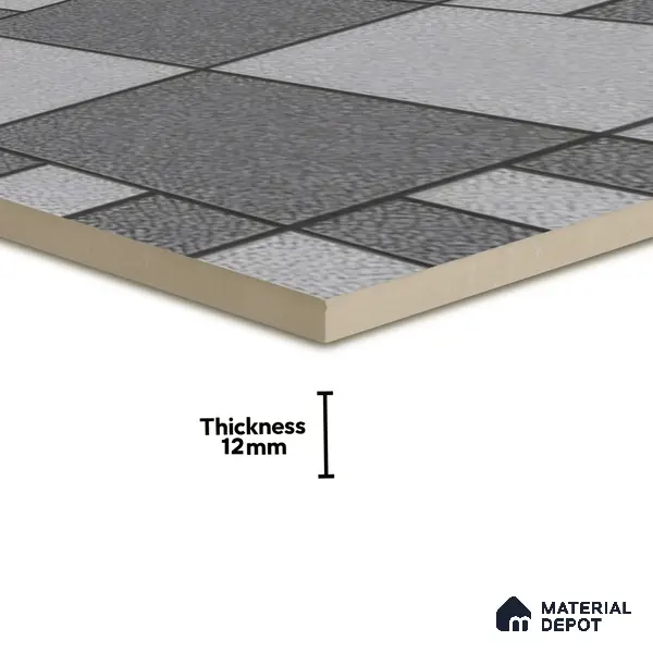 Budget Friendly Stone Look Value for Money Parking Floor Tile 16 x 16 inch | TL 00658 B | Vitrified Matte Finish Tile - 12 mm | Suitable For Parking, Outdoor, Balcony & Terrace | Pattern Alignment May Vary | 2-3 mm Spacer is Mandatory