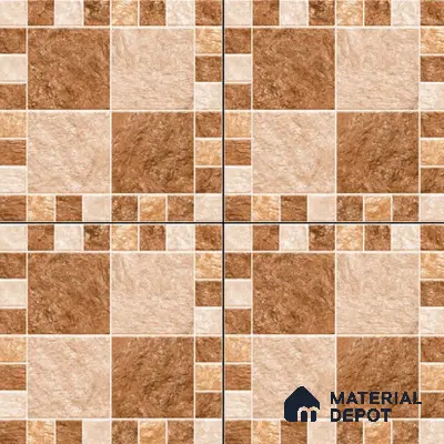 Budget Friendly Stone Look Value for Money Parking  Floor Tile 16 x 16 inch | TL 00658 A | Vitrified Matte Finish Tile - 12 mm | Suitable For Parking, Outdoor, Balcony & Terrace | Pattern Alignment May Vary | 2-3 mm Spacer is Mandatory