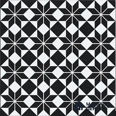 Moroccan Wall & Floor Tile TL 01437 Eerie Black 2 ft x 2 ft Matte Finish Vitrified Tile - 9 mm | Suitable For Kitchen, Bathroom, Dining Area | Please Expect a Slight Variation of Pattern