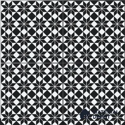 Moroccan Wall & Floor Tile TL 01437 Eerie Black 2 ft x 2 ft Matte Finish Vitrified Tile - 9 mm | Suitable For Kitchen, Bathroom, Dining Area | Please Expect a Slight Variation of Pattern