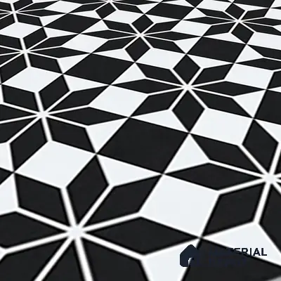 Moroccan Wall & Floor Tile TL 01437 Eerie Black 2 ft x 2 ft Matte Finish Vitrified Tile - 9 mm | Suitable For Kitchen, Bathroom, Dining Area | Please Expect a Slight Variation of Pattern