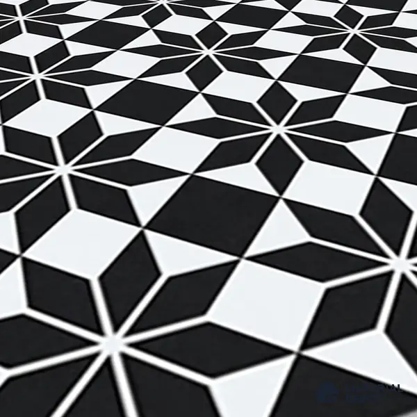 Moroccan Wall & Floor Tile TL 01437 Eerie Black 2 ft x 2 ft Matte Finish Vitrified Tile - 9 mm | Suitable For Kitchen, Bathroom, Dining Area | Please Expect a Slight Variation of Pattern