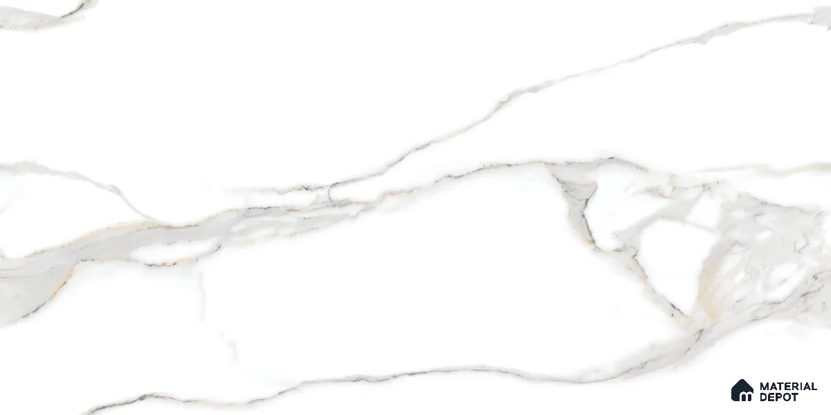 Endless Marble Floor & Wall Tile | TL 01183 Effulgent White | 4 ft x 2 ft Glossy Finish Vitrified Tile - 9 mm | Suitable For Living Room, Bedroom, Dining Area