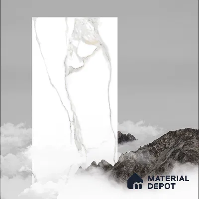 Endless Marble Floor & Wall Tile | TL 01183 Effulgent White | 4 ft x 2 ft Glossy Finish Vitrified Tile - 9 mm | Suitable For Living Room, Bedroom, Dining Area