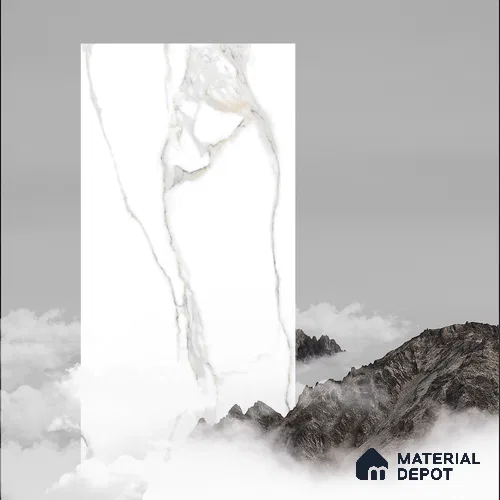 Endless Marble Floor & Wall Tile | TL 01183 Effulgent White | 4 ft x 2 ft Glossy Finish Vitrified Tile - 9 mm | Suitable For Living Room, Bedroom, Dining Area