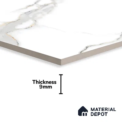 Endless Marble Floor & Wall Tile | TL 01183 Effulgent White | 4 ft x 2 ft Glossy Finish Vitrified Tile - 9 mm | Suitable For Living Room, Bedroom, Dining Area