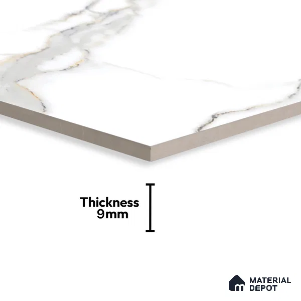 Endless Marble Floor & Wall Tile | TL 01183 Effulgent White | 4 ft x 2 ft Glossy Finish Vitrified Tile - 9 mm | Suitable For Living Room, Bedroom, Dining Area
