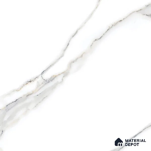 Endless Marble Floor & Wall Tile | TL 01183 Effulgent White | 4 ft x 2 ft Glossy Finish Vitrified Tile - 9 mm | Suitable For Living Room, Bedroom, Dining Area