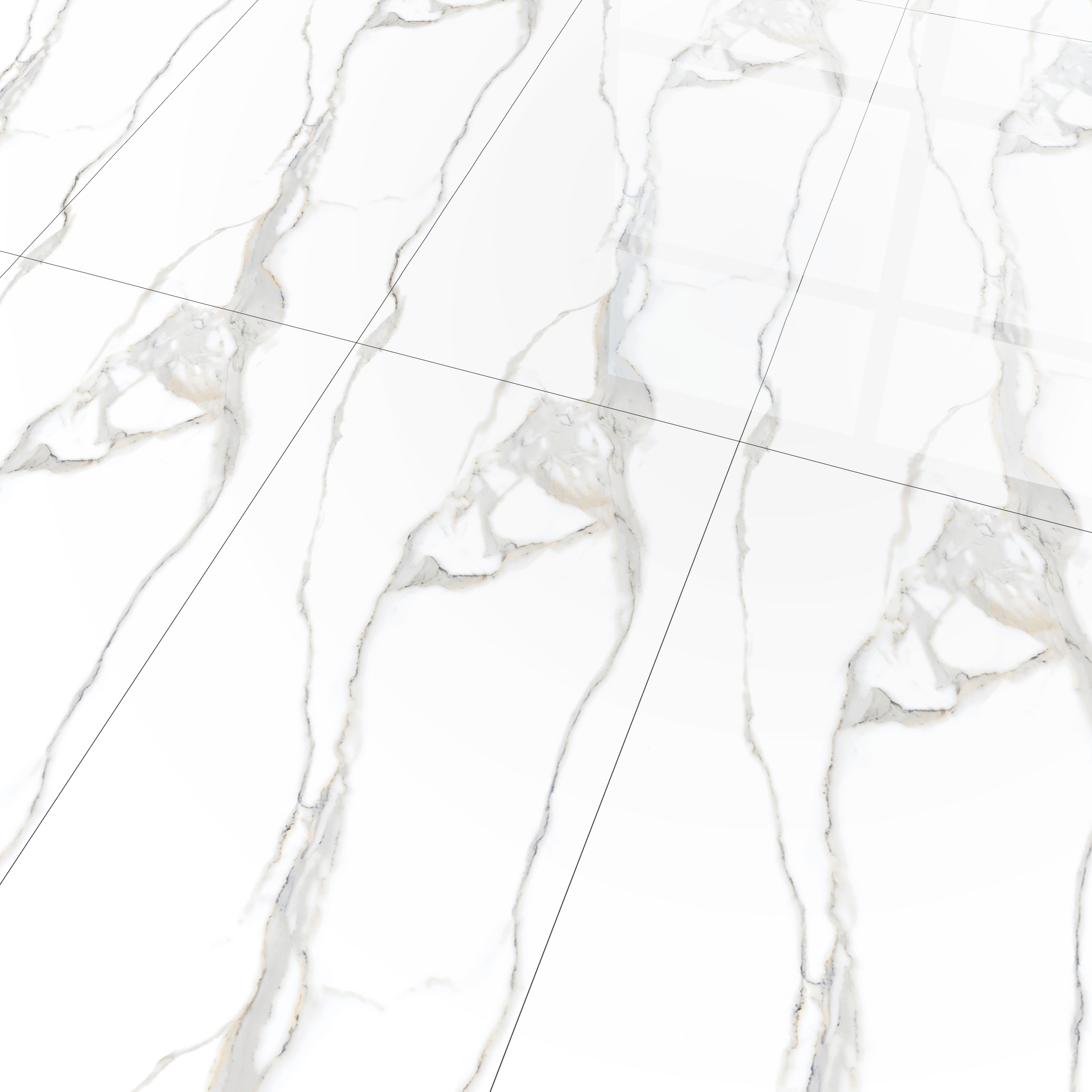 Endless Marble Floor & Wall Tile | TL 01183 Effulgent White | 4 ft x 2 ft Glossy Finish Vitrified Tile - 9 mm | Suitable For Living Room, Bedroom, Dining Area