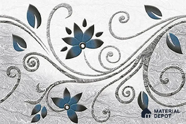 Highlighter Wall Tile TL 01917 C Silver & Blue Highlighter 2 18 x 12 inch Glossy Finish Ceramic Wall Tile - 6 mm