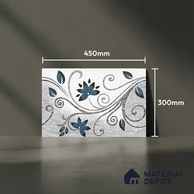 Highlighter Wall Tile TL 01917 C Silver & Blue Highlighter 2 18 x 12 inch Glossy Finish Ceramic Wall Tile - 6 mm