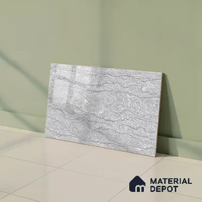 TL 01917 D Silver Dark 18 x 12 inch Glossy Finish Ceramic Wall Tile - 6 mm
