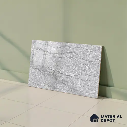 TL 01917 D Silver Dark 18 x 12 inch Glossy Finish Ceramic Wall Tile - 6 mm