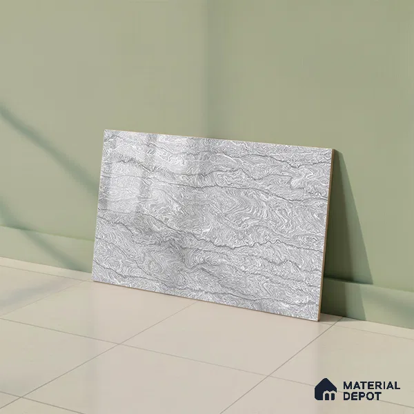 TL 01917 D Silver Dark 18 x 12 inch Glossy Finish Ceramic Wall Tile - 6 mm