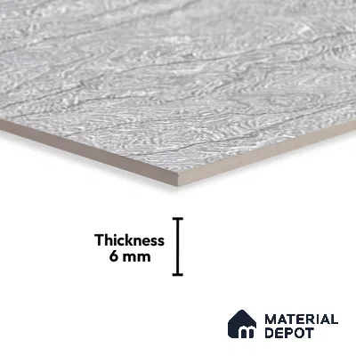 TL 01917 D Silver Dark 18 x 12 inch Glossy Finish Ceramic Wall Tile - 6 mm