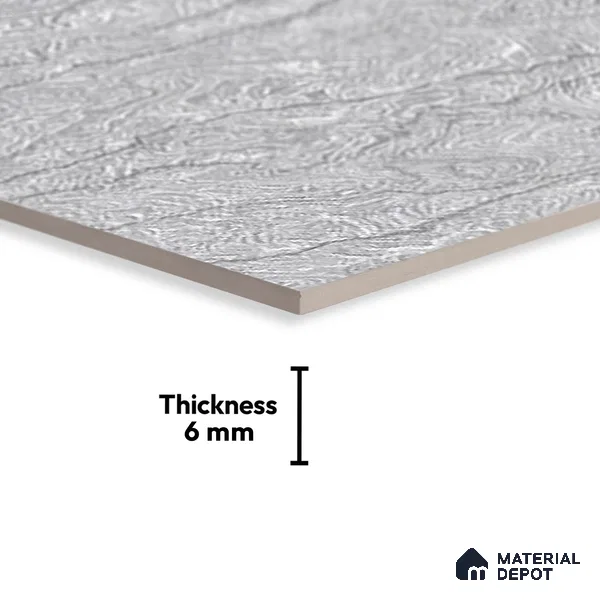 TL 01917 D Silver Dark 18 x 12 inch Glossy Finish Ceramic Wall Tile - 6 mm
