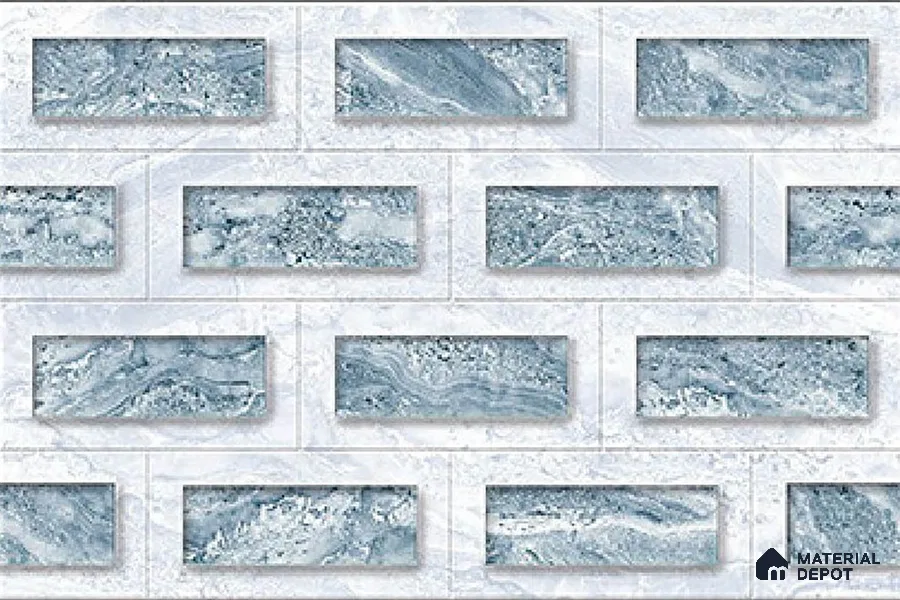 TL 01920 B Bluish Cream Highlighter 18 x 12 inch Glossy Finish Ceramic Wall Tile - 6 mm