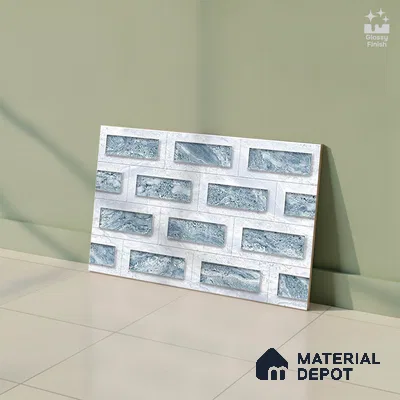 TL 01920 B Bluish Cream Highlighter 18 x 12 inch Glossy Finish Ceramic Wall Tile - 6 mm