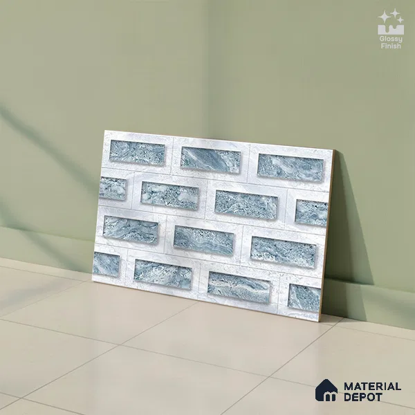 TL 01920 B Bluish Cream Highlighter 18 x 12 inch Glossy Finish Ceramic Wall Tile - 6 mm