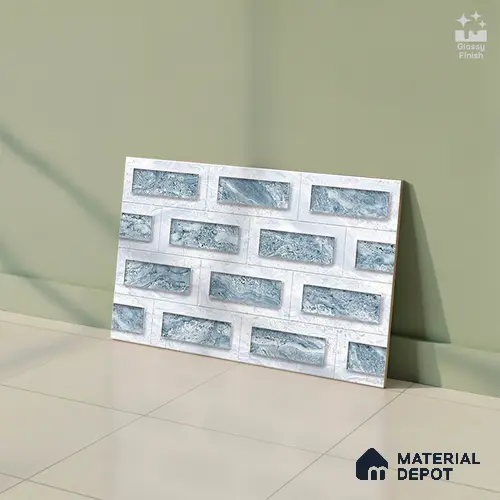 TL 01920 B Bluish Cream Highlighter 18 x 12 inch Glossy Finish Ceramic Wall Tile - 6 mm