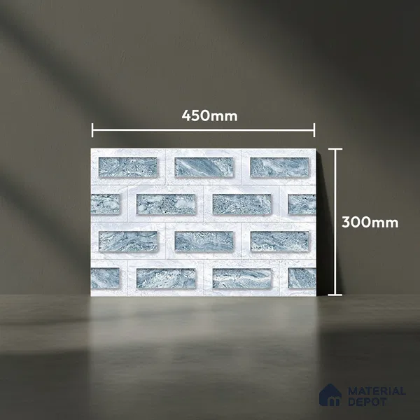 TL 01920 B Bluish Cream Highlighter 18 x 12 inch Glossy Finish Ceramic Wall Tile - 6 mm
