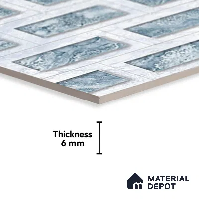 TL 01920 B Bluish Cream Highlighter 18 x 12 inch Glossy Finish Ceramic Wall Tile - 6 mm