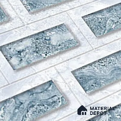 TL 01920 B Bluish Cream Highlighter 18 x 12 inch Glossy Finish Ceramic Wall Tile - 6 mm