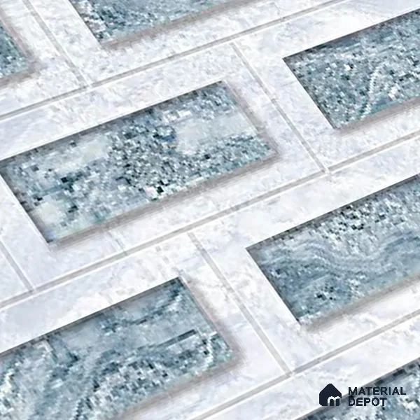 TL 01920 B Bluish Cream Highlighter 18 x 12 inch Glossy Finish Ceramic Wall Tile - 6 mm