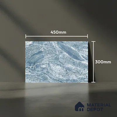 TL 01920 C Aqua Blue Dark 18 x 12 inch Glossy Finish Ceramic Wall Tile - 6 mm